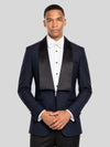 Midnight Navy Bib-Shawl Two-Button Tuxedo Jacket 03