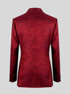Crimson Paisley-Jacquard Satin Peak-Lapel Two-Button Double-Breasted Tuxedo Jacket 09