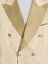 Champagne Paisley-Jacquard Gold Satin Peak-Lapel Six-Button Double-Breasted Tuxedo Jacket 08