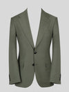 Sage Olive Two-Button Notch-Lapel Suit Jacket 07