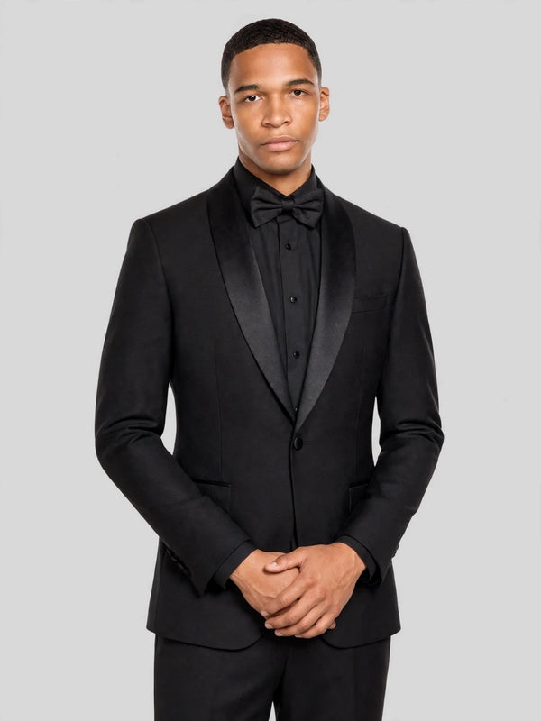 Onyx Classic Satin Shawl-Collar Tuxedo Jacket 06