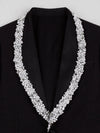 Onyx Silver Crystal Cluster Shawl-Collar Tuxedo Jacket 08