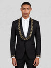 Onyx Gold Rope-Chain Shawl-Collar Tuxedo Jacket 01