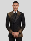 Onyx Gold Gradient Crystal-Dot Peak-Lapel Double-Breasted Tuxedo Jacket 05