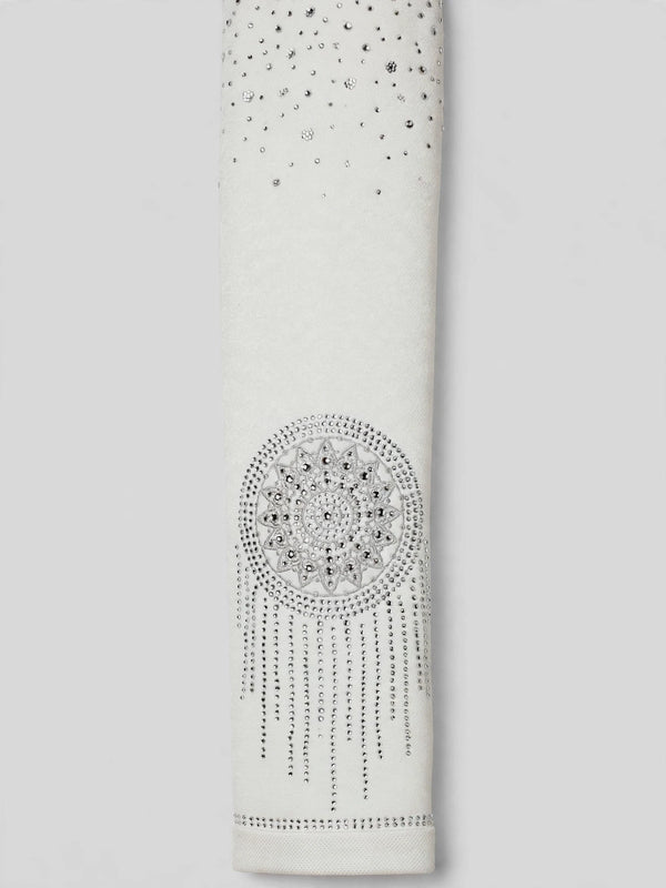 Ivory Silver Mandala-Lace Peak-Lapel Tuxedo Jacket 10