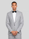 Pearl Grey Check Single-Button Peak-Lapel Suit Jacket 02