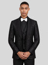 Onyx Glitter-Tweed Satin Shawl-Collar Tuxedo Jacket 05