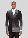 Onyx Silver Crystal-Dot Diagonal Peak-Lapel Double-Breasted Tuxedo Jacket - cover