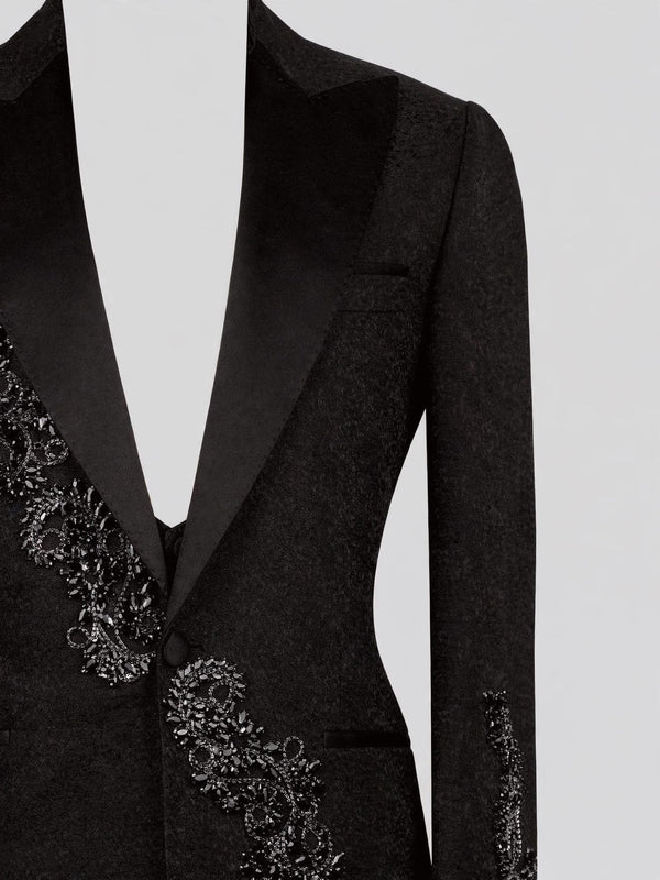 Onyx Jet Peak-Lapel Tuxedo Jacket 08