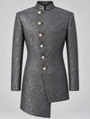 Don Morphy Charcoal Asymmetric Jacquard Jacket