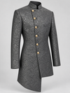 Don Morphy Charcoal Asymmetric Jacquard Jacket