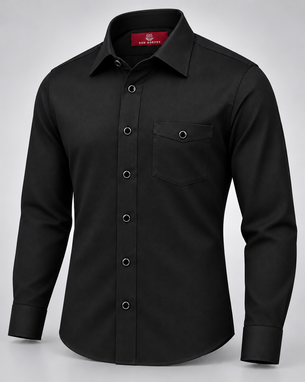 Don Morphy Signature Black Luxury Dress Shirt