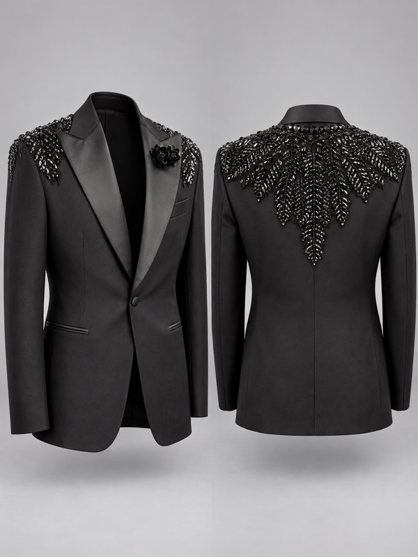 Don Morphy Black Onyx Embellished Dinner Jacket