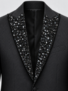 Don Morphy Black Embellished Peak Lapel Tuxedo Jacket