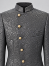 Don Morphy Charcoal Asymmetric Jacquard Jacket