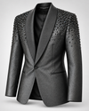 Don Morphy Black Crystal Embellished Luxury Tuxedo Jacket
