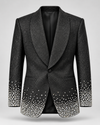 Don Morphy Black Crystal Hem Tuxedo Jacket