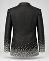 Don Morphy Black Crystal Hem Tuxedo Jacket