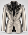 Don Morphy Silver Eclipse Crystal Tuxedo Jacket