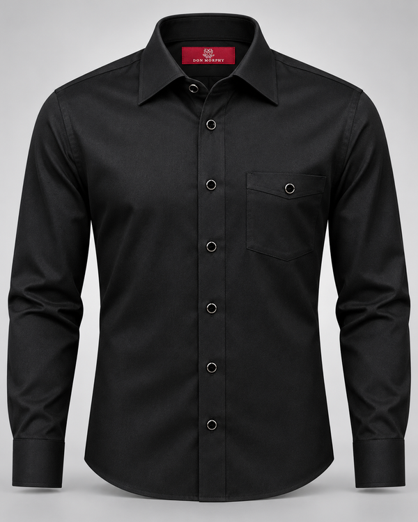 Don Morphy Signature Black Luxury Dress Shirt