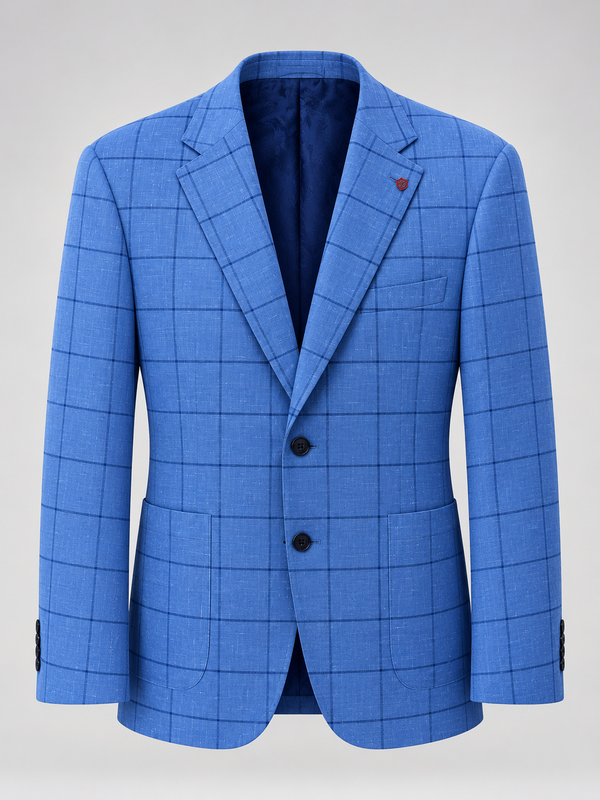 Don Morphy Blue Windowpane Blazer