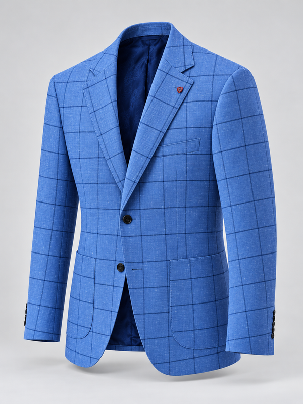 Don Morphy Blue Windowpane Blazer