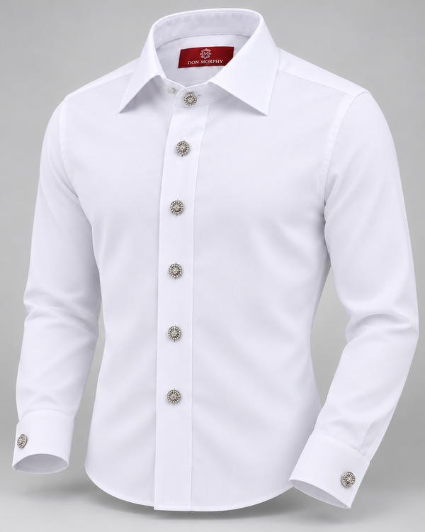 Don Morphy Signature White Crystal Dress Shirt