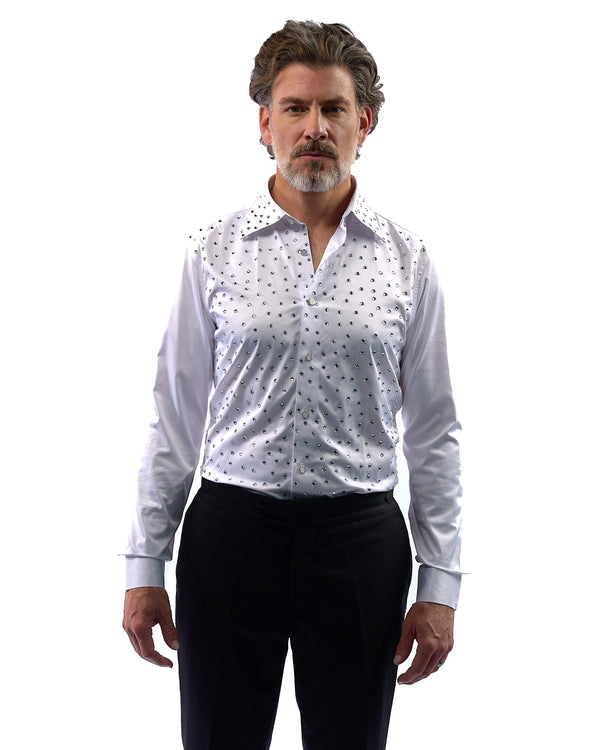 White Crystal Dress Shirt | White Shirts for Men 15.5 White Crystal Dress Shirt | White Shirts for Men 15.5