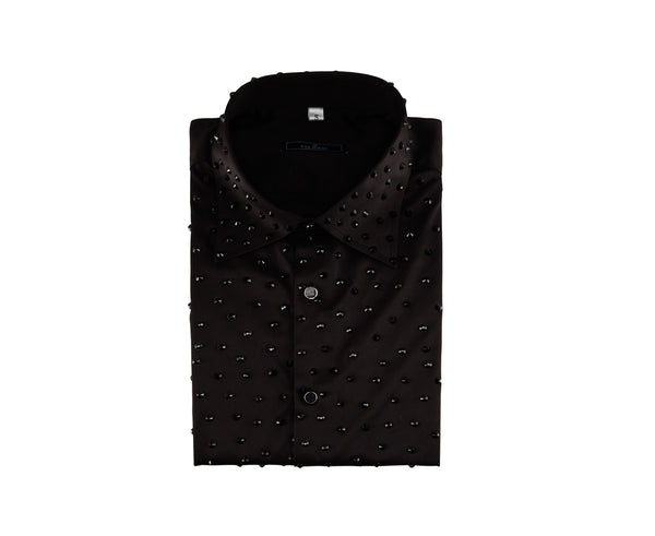 Black Crystal Dress Shirt | Mens Black Shirt 16.5 Black Crystal Dress Shirt | Mens Black Shirt 16.5