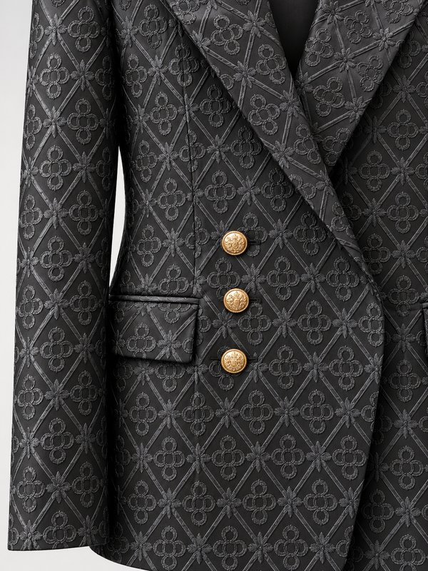 Don Morphy Black Geometric Two-Piece Statement Suit