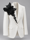 Don Morphy Ivory & Black Floral Statement Jacket and Pants