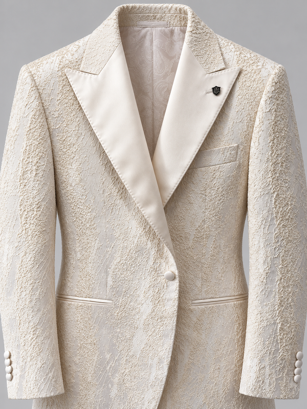 Don Morphy Ivory Textured Dinner Jacket