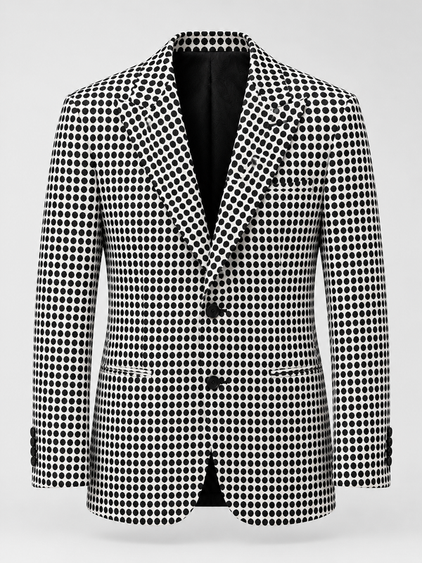 Don Morphy Black & White Polka Dot Blazer