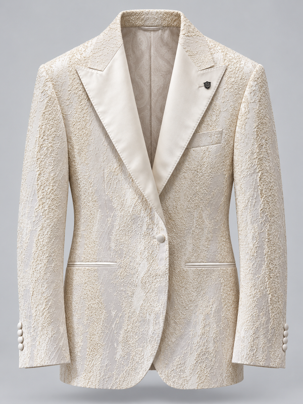 Don Morphy Ivory Textured Dinner Jacket