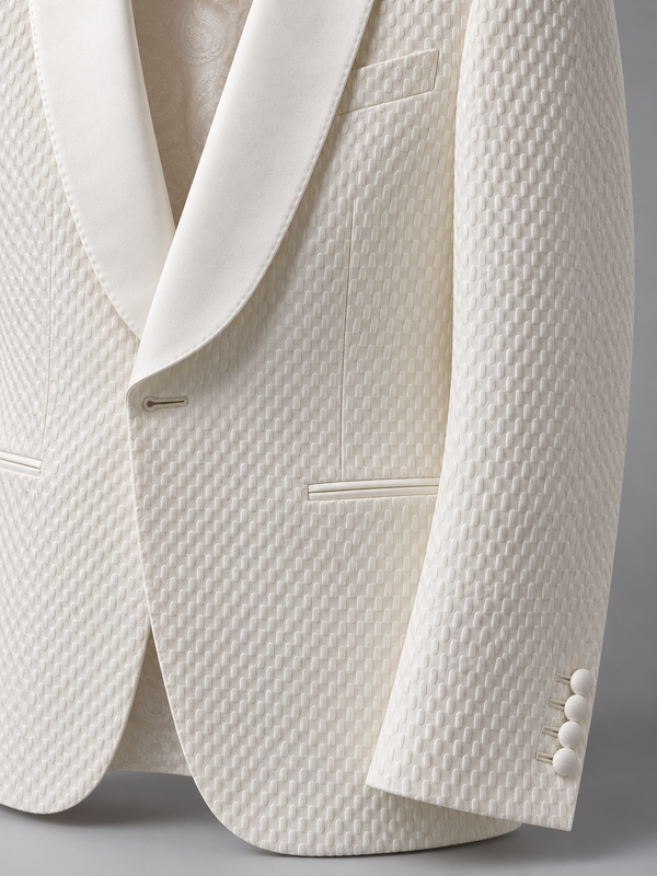 Don Morphy Ivory Satin Shawl Dinner Jacket