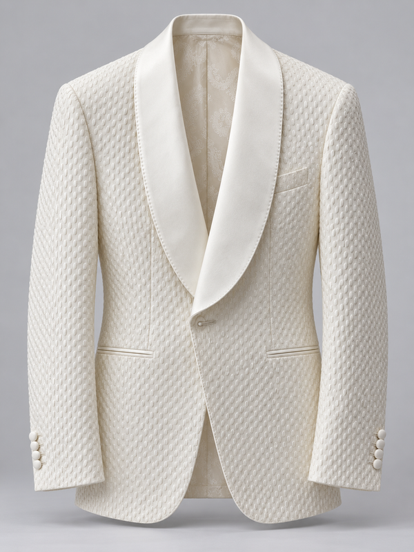 Don Morphy Ivory Satin Shawl Dinner Jacket