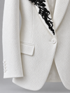 Don Morphy Ivory & Black Floral Statement Jacket and Pants