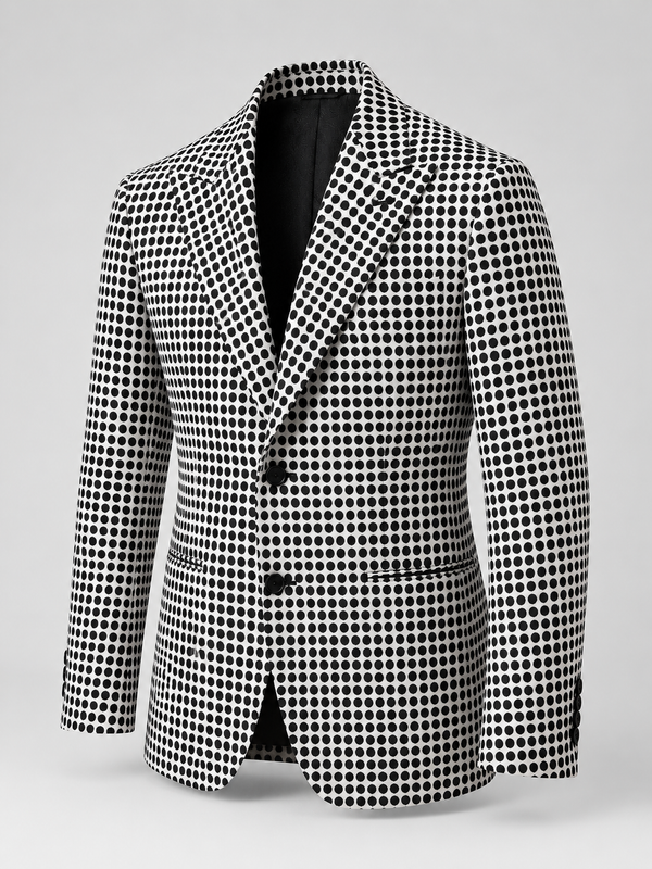 Don Morphy Black & White Polka Dot Blazer