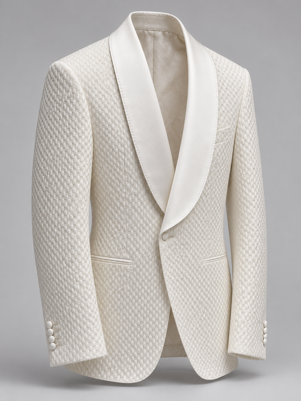 Don Morphy Ivory Satin Shawl Dinner Jacket