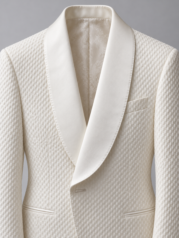 Don Morphy Ivory Satin Shawl Dinner Jacket