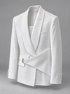 Don Morphy White Asymmetric Sash Tuxedo Jacket and Pants