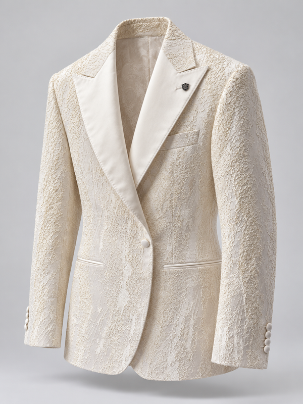 Don Morphy Ivory Textured Dinner Jacket