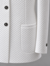 Don Morphy White Textured Mandarin Collar Jacket and Pants