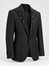 Don Morphy Black Embellished Peak Lapel Tuxedo Jacket