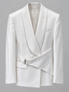 Don Morphy White Asymmetric Sash Tuxedo Jacket and Pants