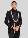 Onyx Silver Crystal-Trim Shawl-Collar Double-Breasted Tuxedo Jacket 06