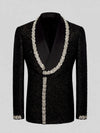 Onyx Silver Crystal-Trim Shawl-Collar Double-Breasted Tuxedo Jacket 07