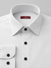 Don Morphy Signature White Dress Shirt with Black Buttons