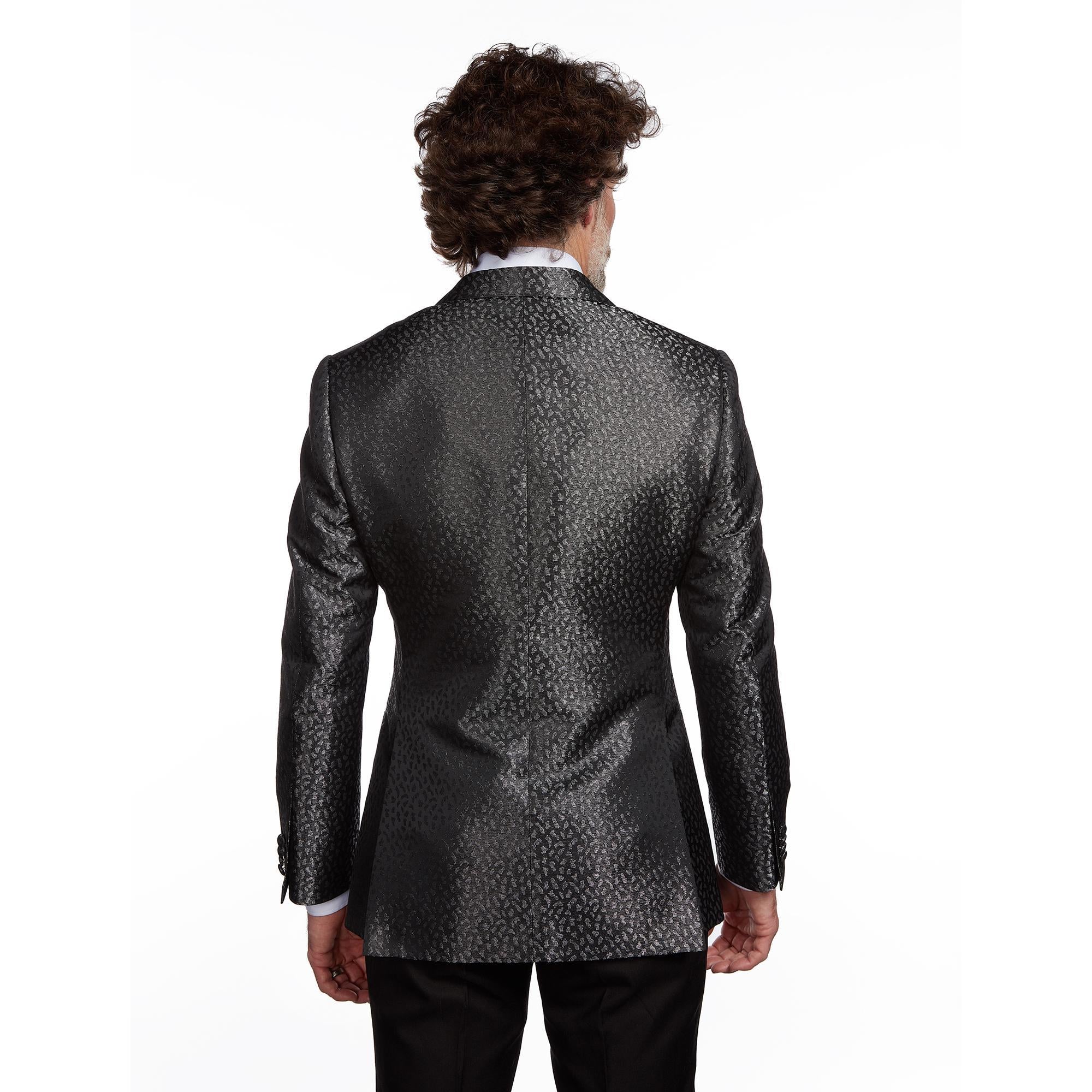 Metallic Leopard Jacquard Suit Jacket