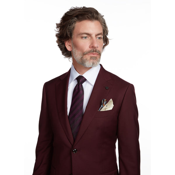 Burgundy Full Suit Maroon Suit - Main Image
